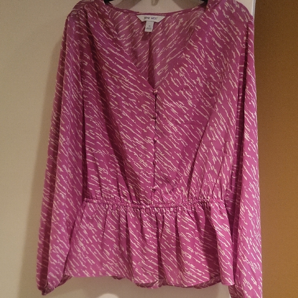 Nine West Fuchsia Patterned Blouse